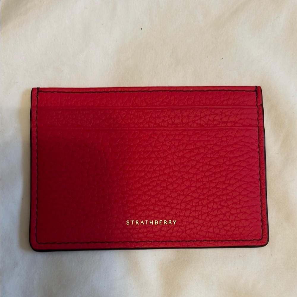 Strathberry Red Leather Card Holder